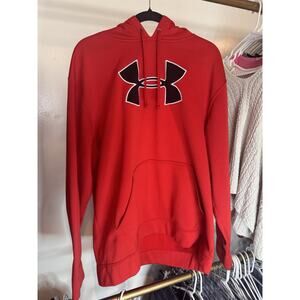 Under Armour‎ Mens Big Logo Hooded Sweatshirt Red Fleece Long Sleeve Mens XL